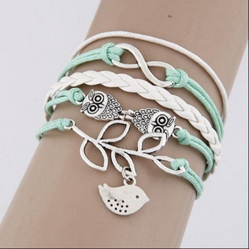 Multilayer Weave Combination Owl Bracelet